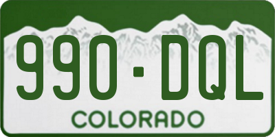 CO license plate 990DQL