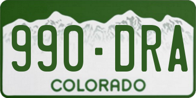 CO license plate 990DRA