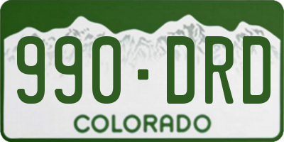 CO license plate 990DRD
