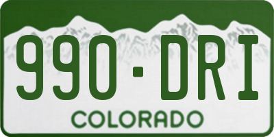 CO license plate 990DRI