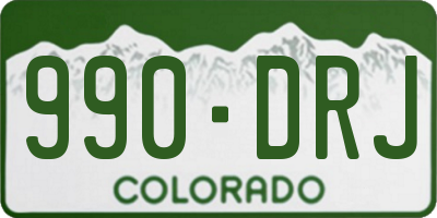 CO license plate 990DRJ
