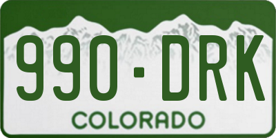 CO license plate 990DRK