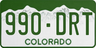 CO license plate 990DRT