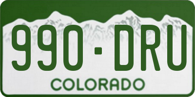 CO license plate 990DRU