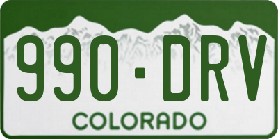 CO license plate 990DRV