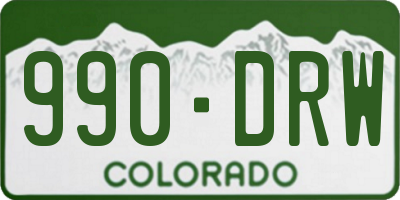 CO license plate 990DRW