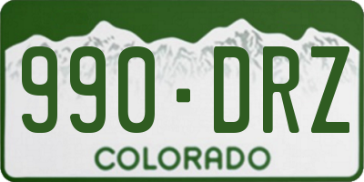 CO license plate 990DRZ