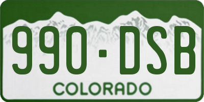 CO license plate 990DSB