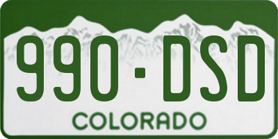 CO license plate 990DSD