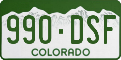 CO license plate 990DSF