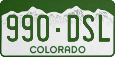CO license plate 990DSL