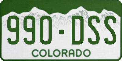 CO license plate 990DSS