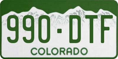 CO license plate 990DTF