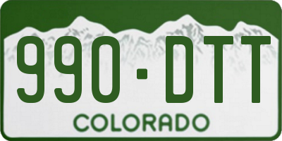 CO license plate 990DTT