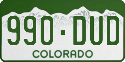 CO license plate 990DUD