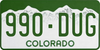 CO license plate 990DUG