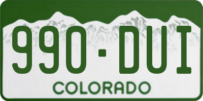 CO license plate 990DUI