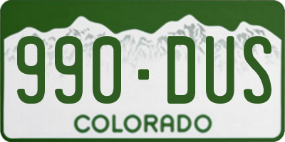 CO license plate 990DUS
