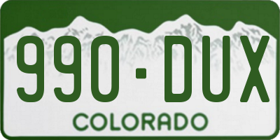 CO license plate 990DUX