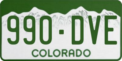 CO license plate 990DVE