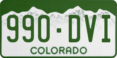 CO license plate 990DVI