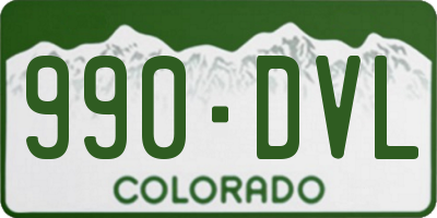 CO license plate 990DVL