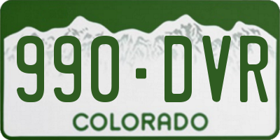 CO license plate 990DVR