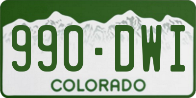CO license plate 990DWI