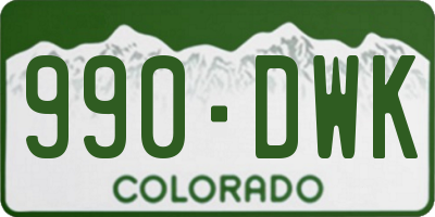 CO license plate 990DWK