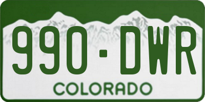CO license plate 990DWR