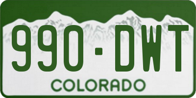 CO license plate 990DWT