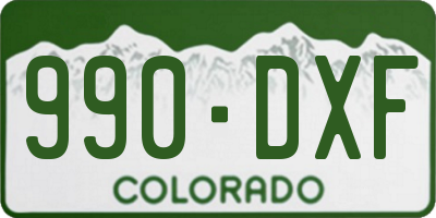 CO license plate 990DXF