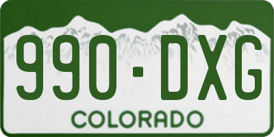 CO license plate 990DXG