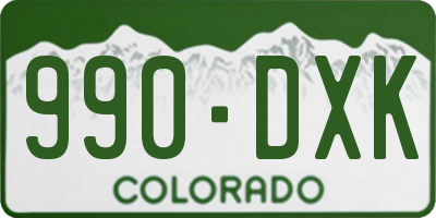 CO license plate 990DXK