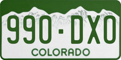 CO license plate 990DXO