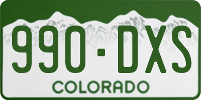 CO license plate 990DXS