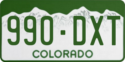 CO license plate 990DXT