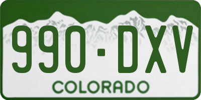 CO license plate 990DXV