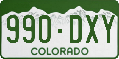 CO license plate 990DXY