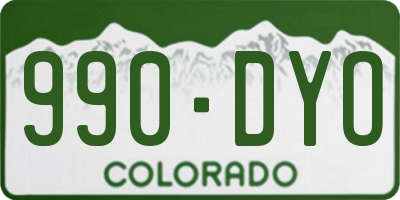 CO license plate 990DYO