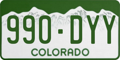 CO license plate 990DYY