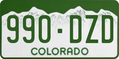 CO license plate 990DZD