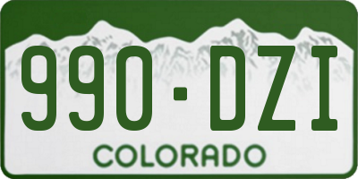 CO license plate 990DZI