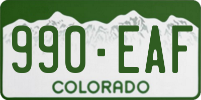 CO license plate 990EAF
