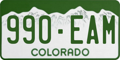 CO license plate 990EAM