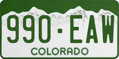 CO license plate 990EAW