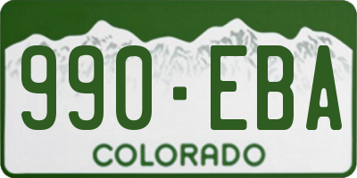 CO license plate 990EBA