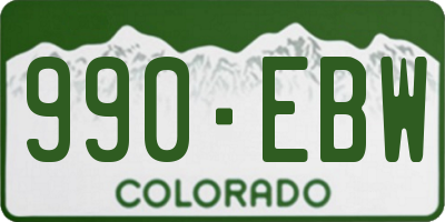 CO license plate 990EBW
