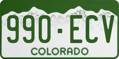 CO license plate 990ECV