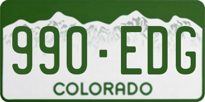 CO license plate 990EDG